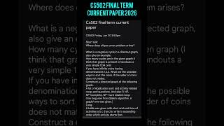 cs502 final term current paper 2025 #vu #vuexams #cs502