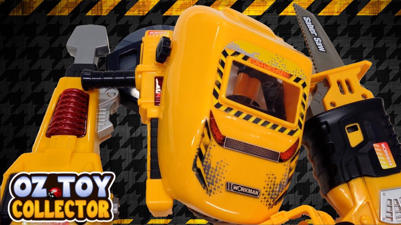 Play Bob the Builder with kids construction toolset Saber Saw Jack Hammer  Helmet Torch Safety Goggle 