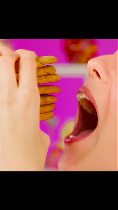 lots of cake in the mouth