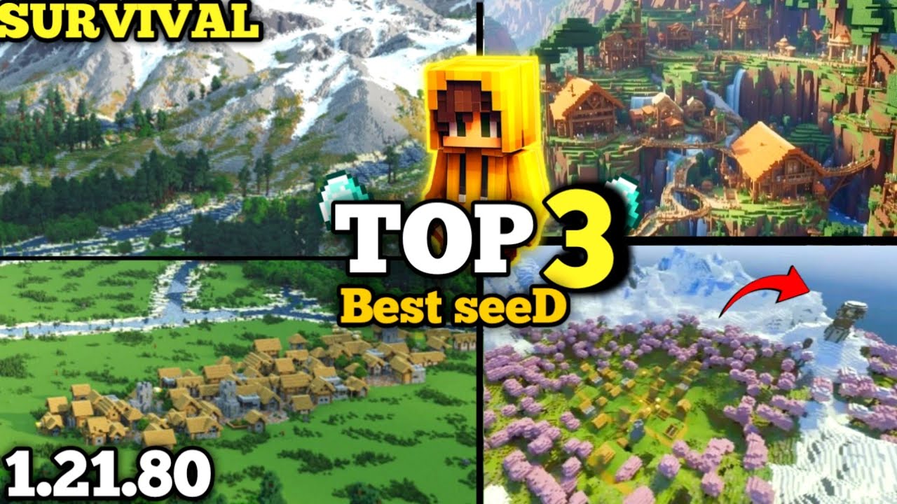 Top 3 Best Seed for minecraft 1.21.80 😲 (🔥Best) (GOD SEED) minecraft ...