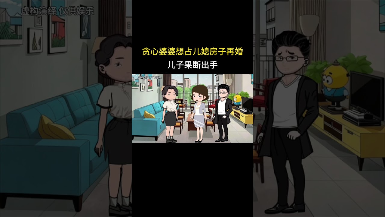 贪心婆婆想占儿媳房子再婚，儿子果断出手 #情感动画#家庭百态#婆媳