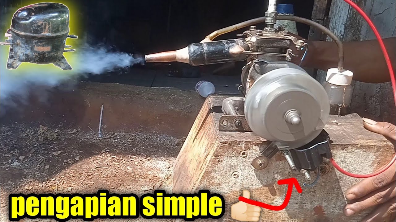 ❗mesin mini 2 tak dari kompresor kulkas memakai pengapian mesin rumput