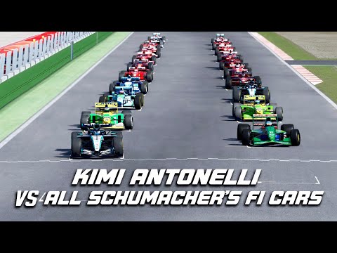 Kimi Antonelli Mercedes F1 2026 vs All Micheal Schumacher F1 Cars (1991-2012) at Spa Francorchamps