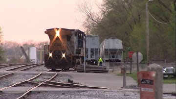 CSX L415 with CSX 7799 Switching near Race Street in Monon, Indiana