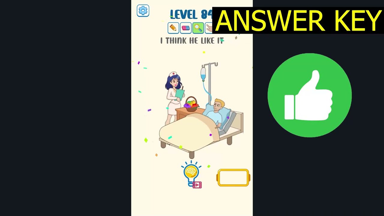 Brainstorm Nurse Story Puzzle LEVEL 84 I think he like it (ANSWER KEY) Gameplay Walkthrough Solution