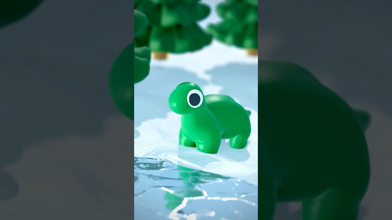 Chub Chub Dino tries ice skating for the first time... 