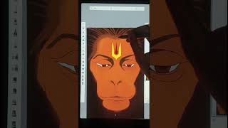 🚩 Jai Hanuman 🙏 | Divine Digital Art Timelapse 🎨✨ #art #shorts #viral #trending #digitalart #hanuman