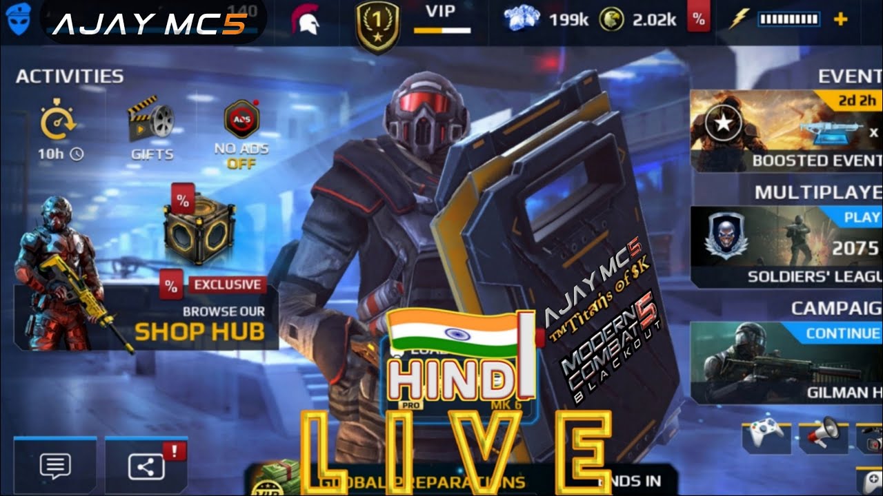 Modern Combat 5 Window | Live 😈 PC Gameplay by 🤗 Ajay Mc5 🤘 [ INDIA ] 
