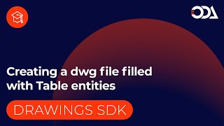 Creating a  dwg file filled with Table entities