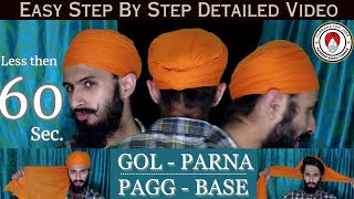How to make base for turban and Tie Simple Gol - Parna  Full detailed video Steps @turbanator_jh05 screenshot 5