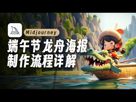 Midjourney端午节海报设计详细教程来啦！How to design Chinese dragon boat festival poster with Midjourney in 30mins
