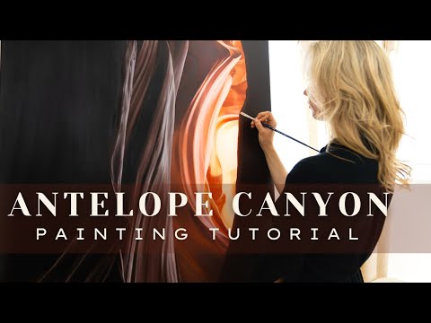 Antelope Canyon Oil Painting Tutorial + Timelapse || Blocking In a Landscape Painting
