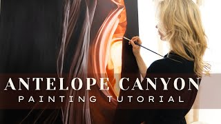Painting Antelope Canyon || Landscape Oil Painting Tutorial + Timelapse