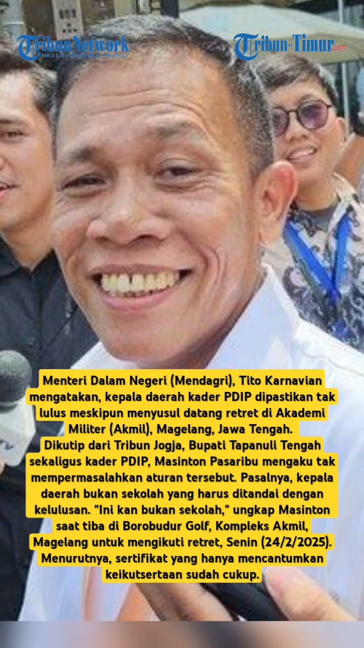 Masinton Tak Masalah Tidak Dapat Sertifikat Lulus Retret: Ini Bukan Sekolah