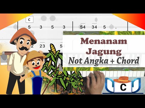 Menanam Jagung - Ibu sud | Keyboard Tutorial Cover in C + Not Angka + Chord