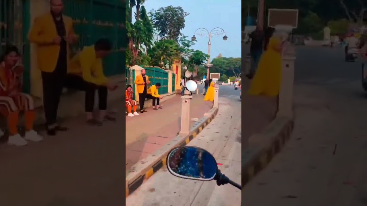 every morning Mysore palace grounds full of pre wedding shoot couple