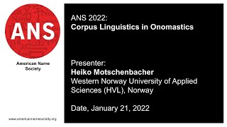 Corpus Linguistics in Onomastics by Heiko Motschenbacher