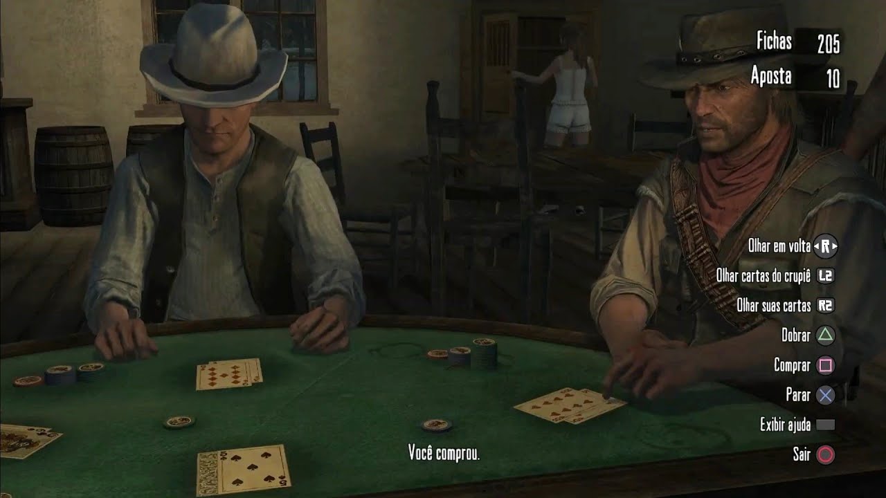RED DEAD REDEMPTION (PS4) Lucrando na Partida de BLACKJACK no Refúgio Rathskeller!