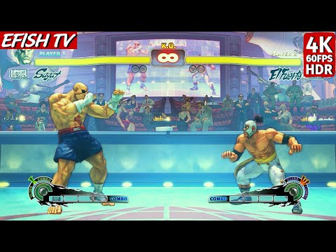Sagat vs El Fuerte (Hardest AI) - Ultra Street Fighter IV