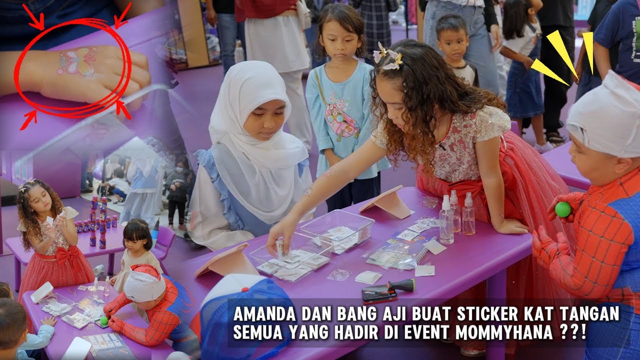 AMANDA DAN BANG AJI TAMPAL STICKER KAT TANGAN SEMUA ORANG YANG DATANG EVENT ?!
