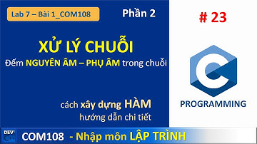 COM108 - Lab 07 - Bài 1 Đếm NGUYÊN Âm, PHỤ Âm - Phần 2 | Xử lý chuỗi | lập trình c căn bản 23