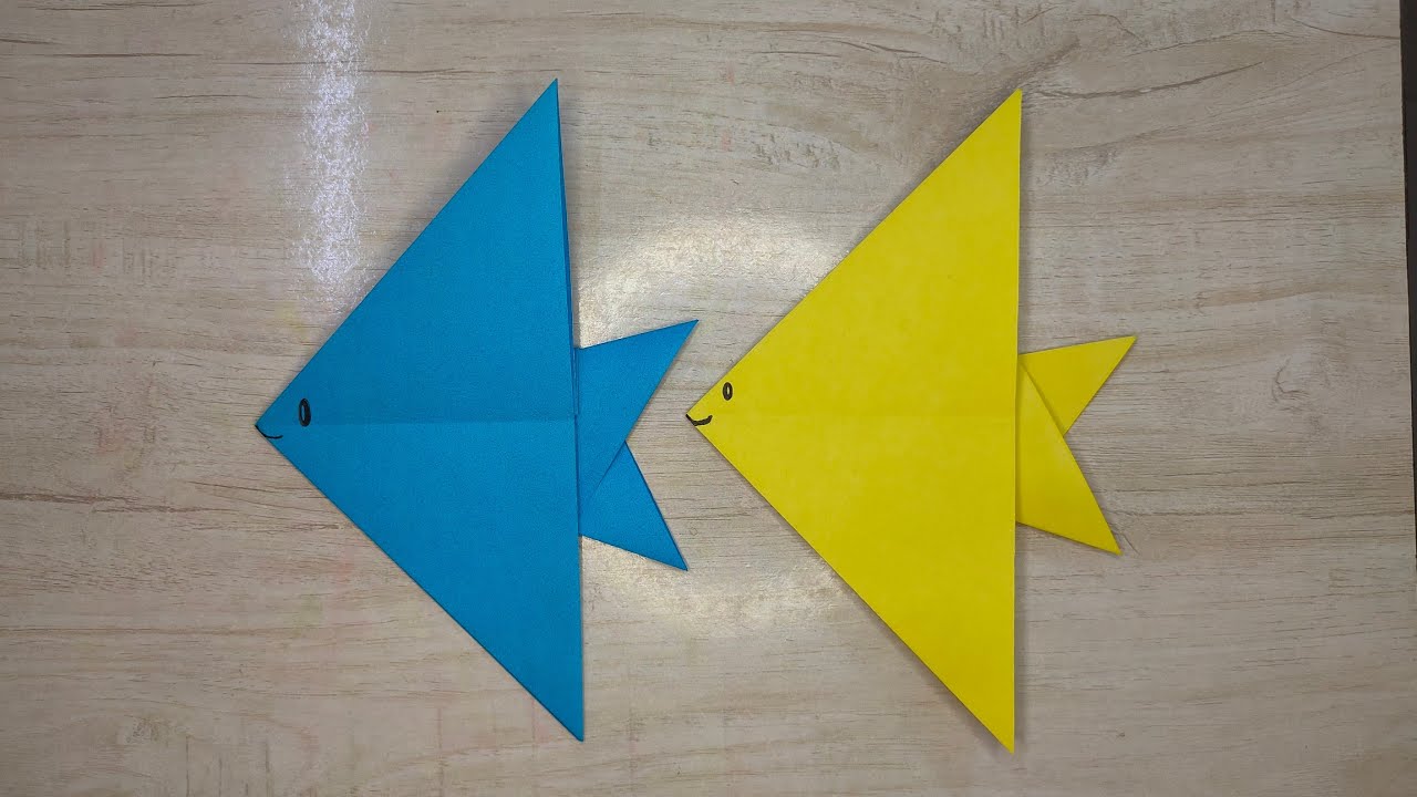 Basic Origami Fish Simple origami fish - YouTube