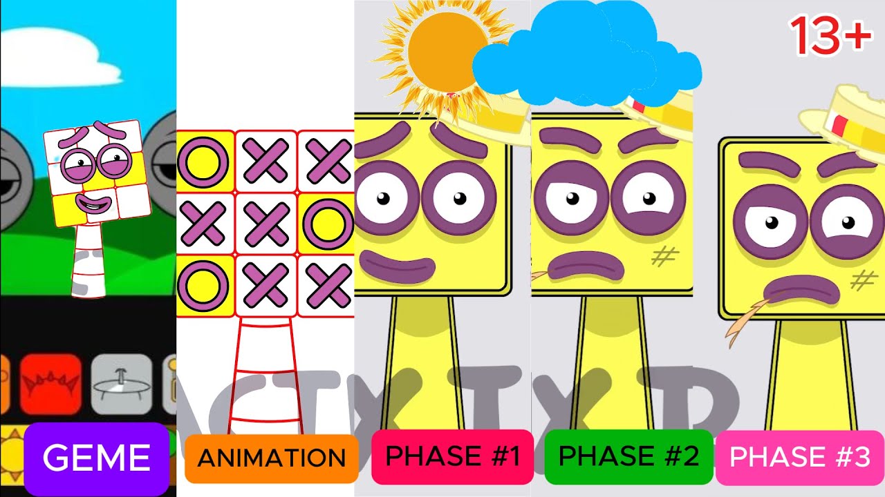 Sprunki OC: ТРИНАДЦАТЬ (из NumberBlocks) Игра, Анимация, Этап 1, Этап 2, Этап 3 | SprunkBoost