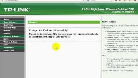 How to CHANGE the ip address in tp link 5210 500 G