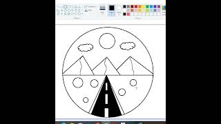 Circle scenery draw#shorts# Drawing vedio.landscape drawing with ms paint#viralshorts#sjb learnin 21 screenshot 5