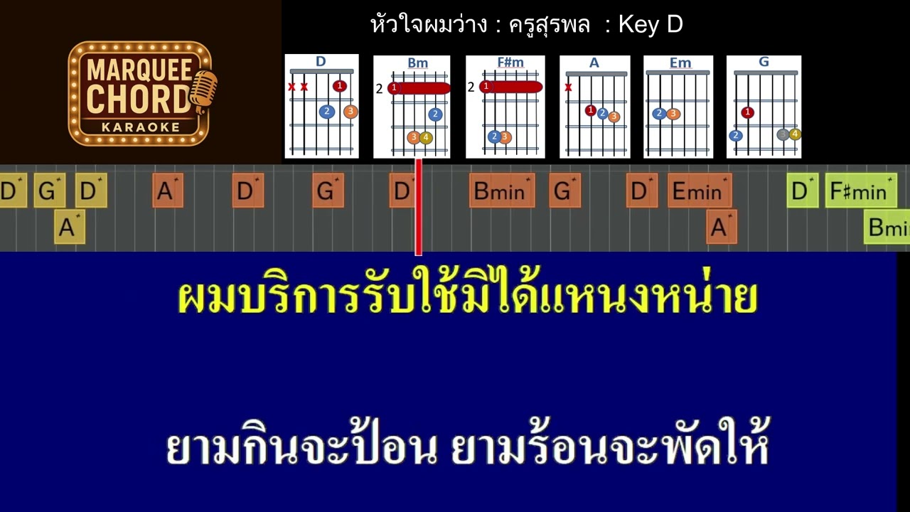 หัวใจผมว่าง คอร์ดวิ่ง คาราโอเกะ ฝึกคอร์ดกีต้าร์