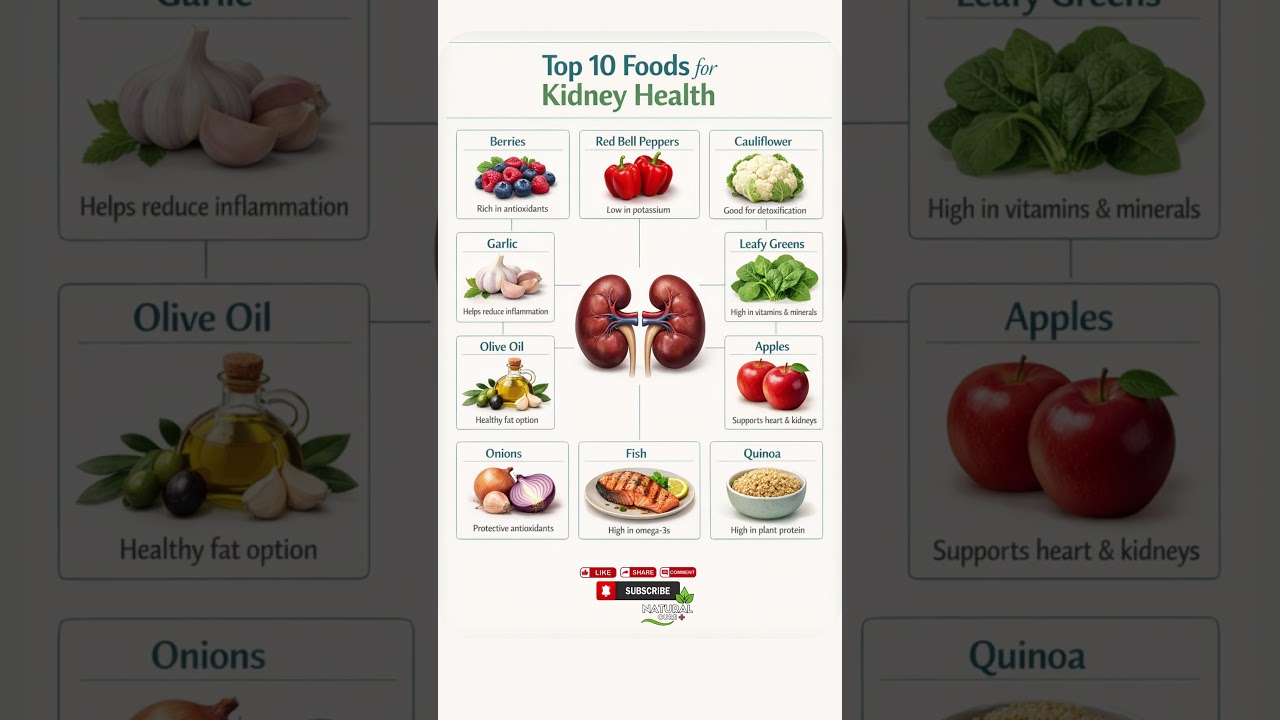10 Foods to Keep Your Kidneys Healthy | Kidney Friendly Superfood 