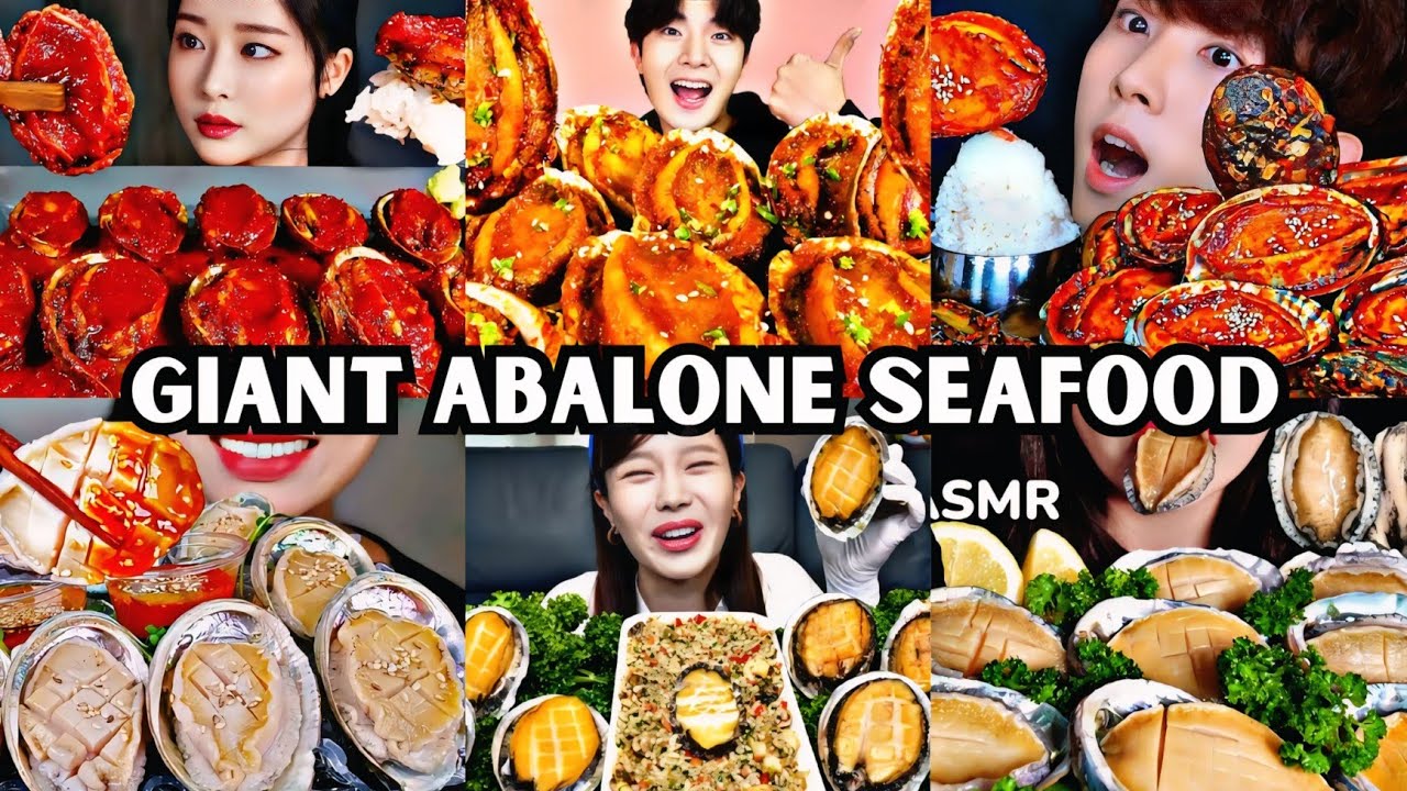 Mukbang Giant Abalone | 2× Speed Eating | Spicy Abalone Raw Abalone Seafood | Mukbang ASMR