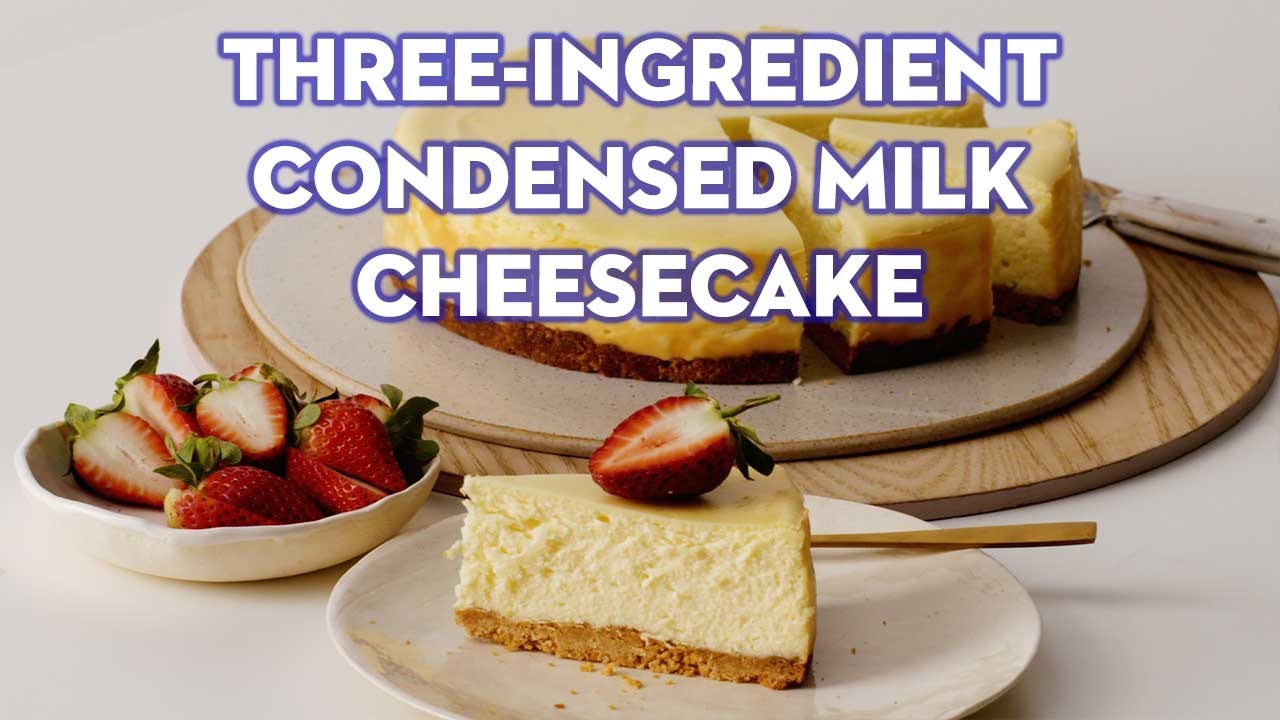 ⁣Three-ingredient Condensed Milk Cheesecake