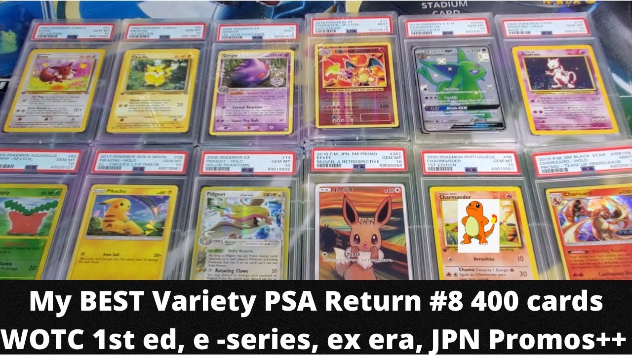 PSA Return #8 - 400 Pokemon Cards. Munch Scream Promos, ex era,