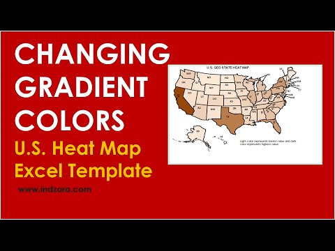U.S. Geographic State Heat Map - Excel Template - Changing Gradient Colors