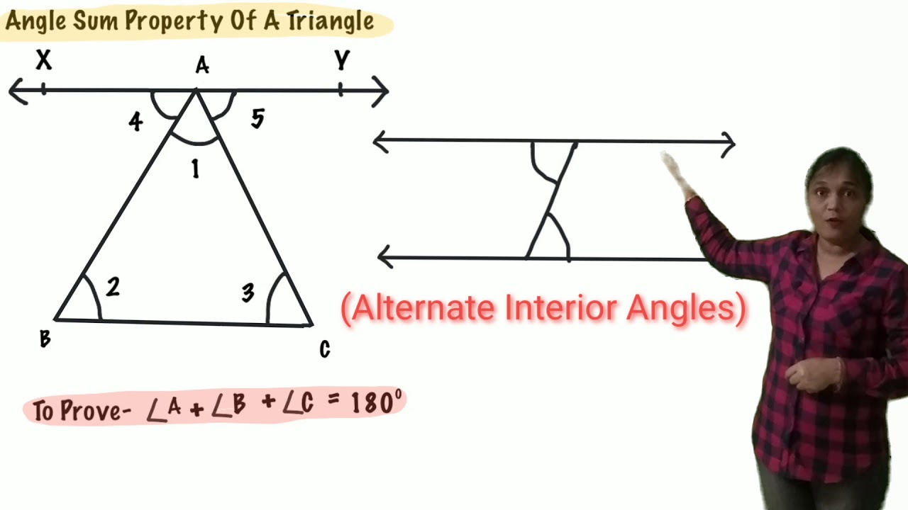 Angle Sum Property Of A Triangle - YouTube