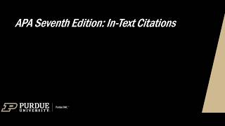 APA Seventh Edition: In-Text Citations​