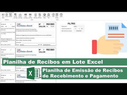 Planilha de Recibos em Lote Excel