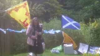 Yvonne McCondochie - Flower of Scotland  outside Bothwell Castle