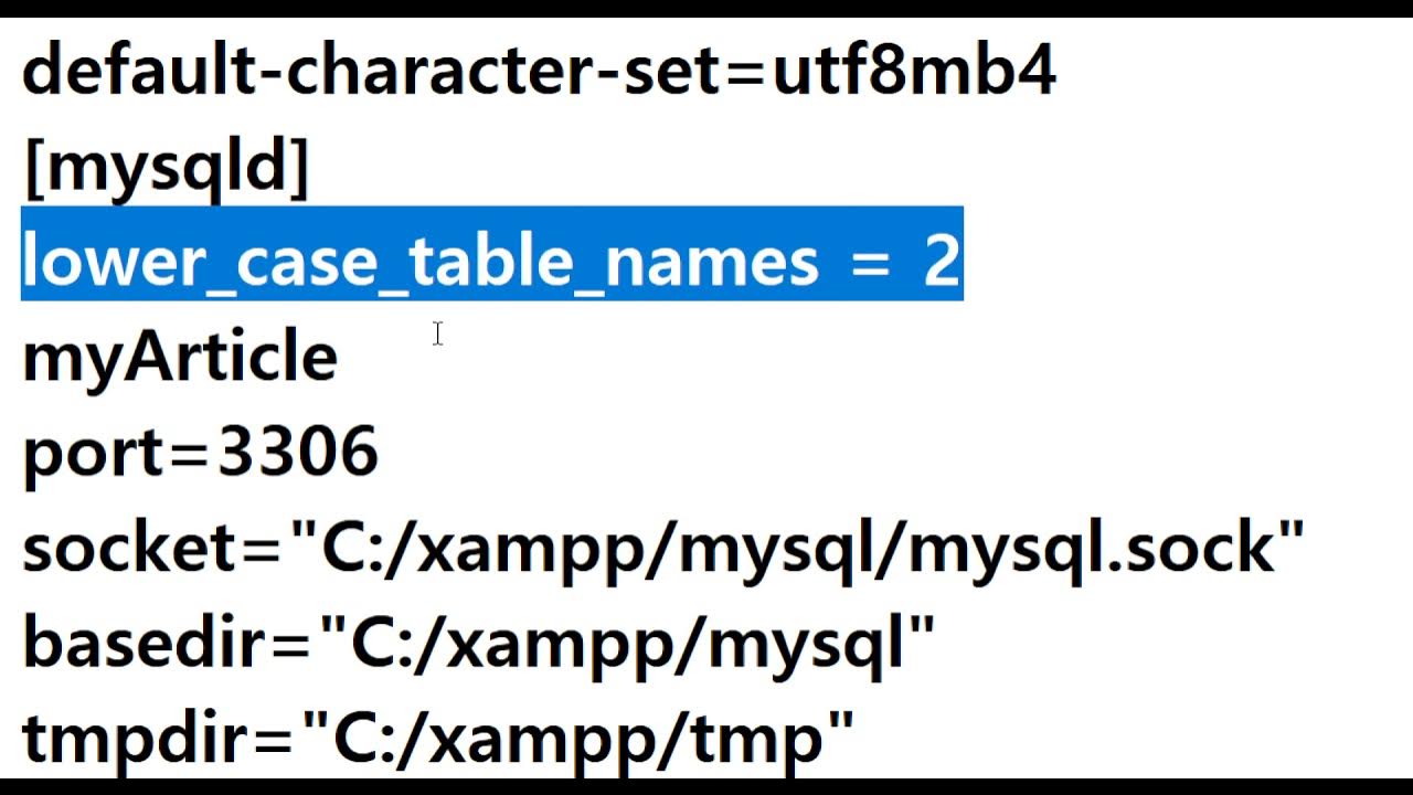 21 09 25, ken 884, MySQL 완전기초, 6강, my.ini에서 lower_case_table_names 의 값을 2로 변경 YouTube
