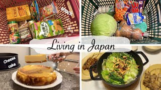 japan vlog | japanese snack haul, baked cheese for a home teatime, Motsu hot pot for dinner