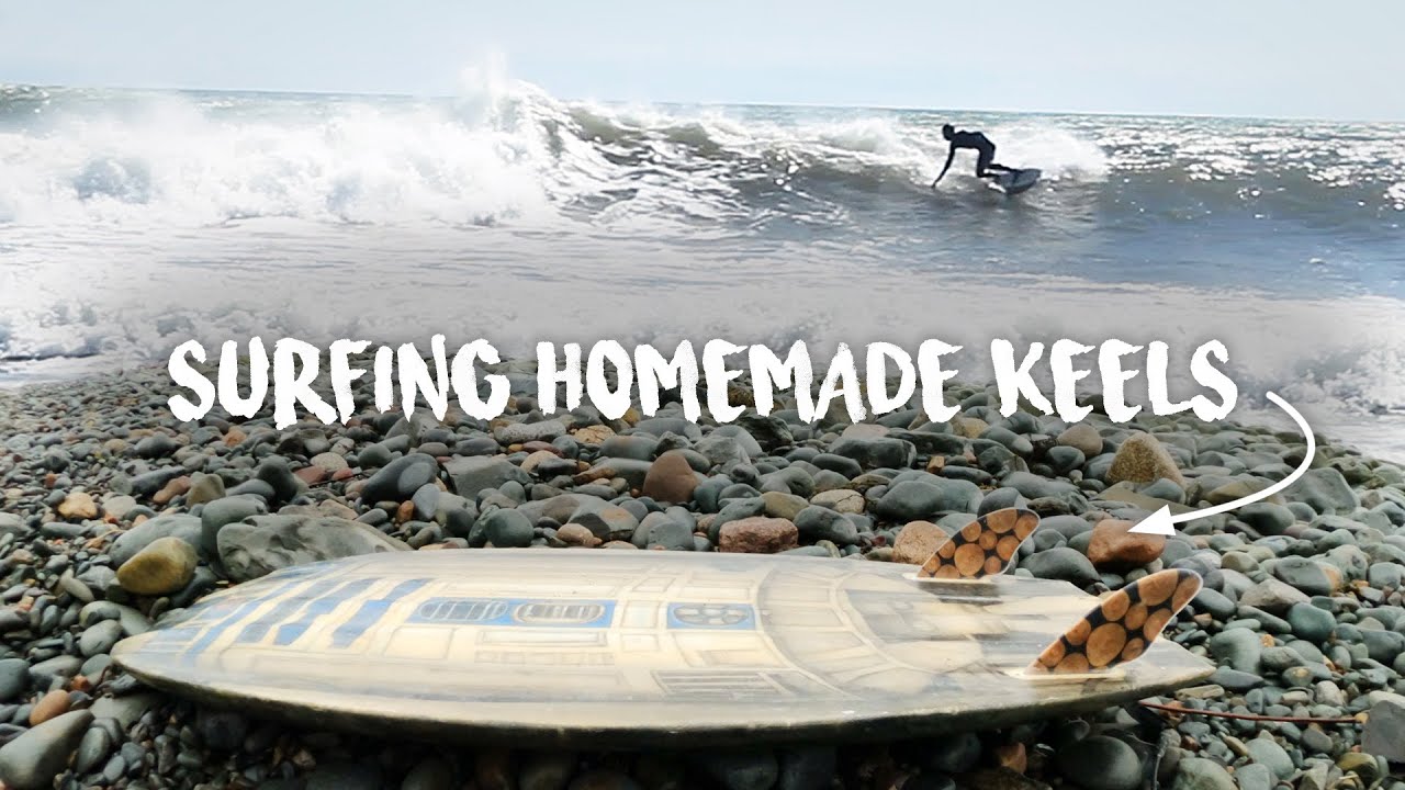 Surfing Homemade Keel fins YouTube