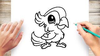 draw step parrot