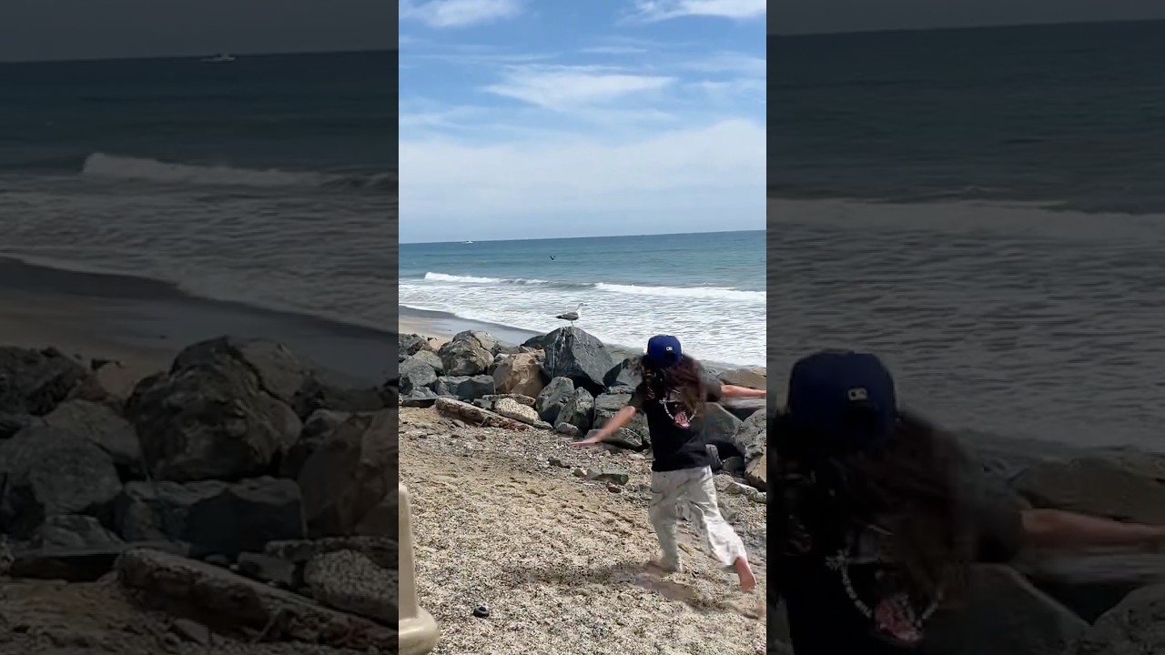 Son Imitating Mom at the Beach #shorts