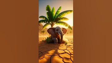 The elephant survives by giving water to drying banana😭#ai #tree #save #watering
