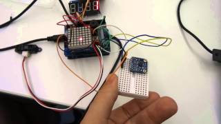 Game programming with arduino I2C test programming with IR distance sensor (small breadboard)