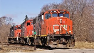 RAILREEL CP over 225 cars CN VIA London Ont March 22 2017