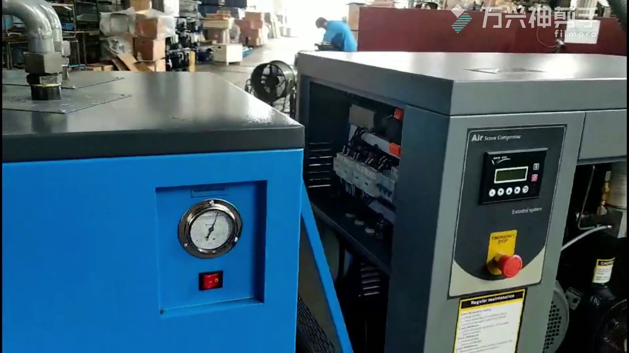 How to connect wires screw air compressor with air dryer and tank YouTube
