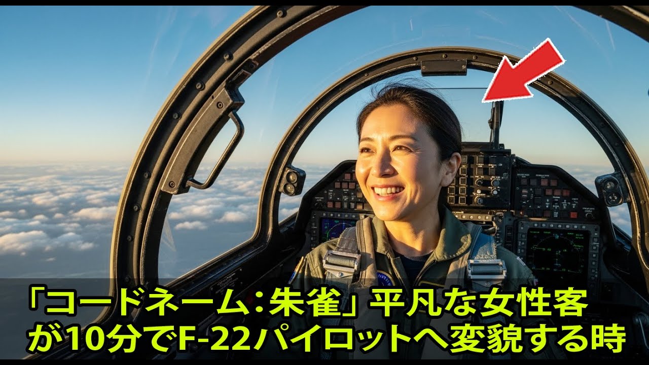 「コードネーム：朱雀」 平凡な女性客が10分でF-22パイロットへ変貌する時...