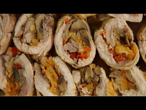 Полный восторг! Куриный рулет с грибами и сыром